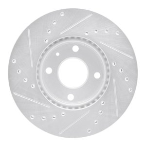 Chevrolet Spark Brake Rotor (1) - Front Right - R1 Concepts - Drilled & Slotted - Silver - `16-`22